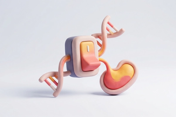 Hero banner illustration for "AI Designs DNA 'Switches' to Make Gene Therapies Safer"