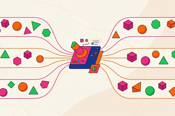 Hero banner illustration for "YC's 1Code Launches Control Panel for AI Coding Agents"