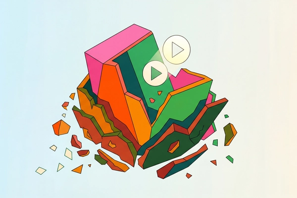 Hero banner illustration for "Video.js v10 Beta: 88% Smaller After Founder's Complete Rewrite"