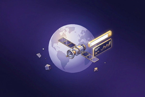 Hero banner illustration for "Kayhan Space Launches 'Bloomberg Terminal' for Orbital Data"