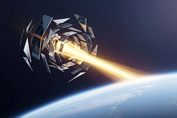 Hero banner illustration for "TerraSpark Raises €5M Pre-Seed for Space-Based Solar Power"