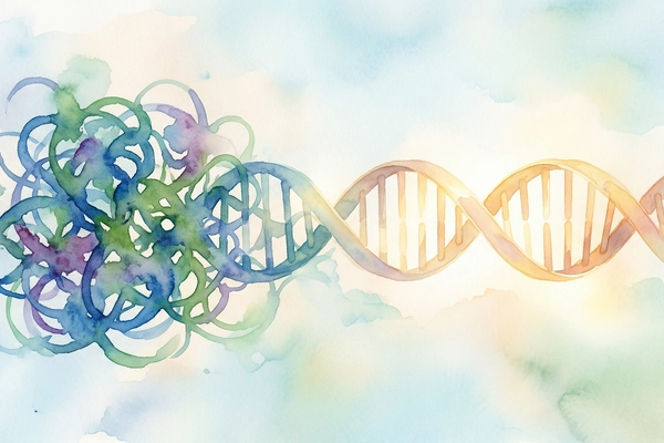 Hero banner illustration for "How AI Is Redesigning DNA to Make Gene Therapy Safer"