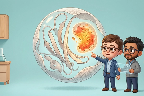 Hero banner illustration for "Stipple Bio Emerges with $100M Series A for Precision Oncology"