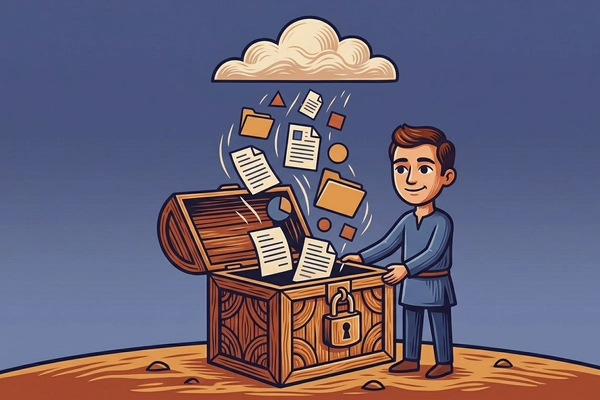 Hero banner illustration for "Locker.dev: Open-Source Dropbox Built on S3 in One Week"