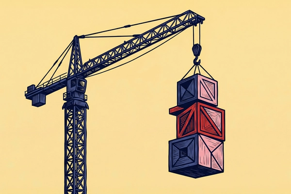 Hero banner illustration for "Krane Raises $9M to Automate Construction Supply Chains with AI"