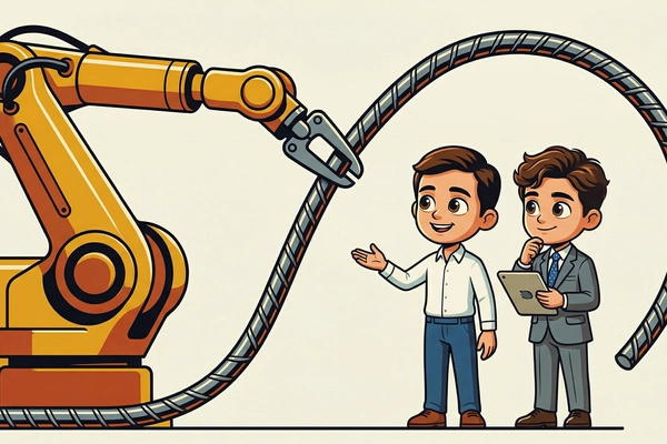 Hero banner illustration for "MESH Robotics Raises $3.8M Seed to Automate Construction Rebar"