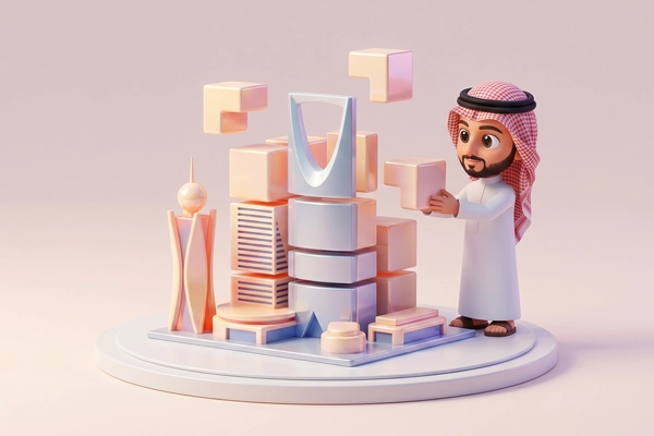 Hero banner illustration for "Jozo Raises $2.2M Seed to Tokenize Saudi Real Estate"