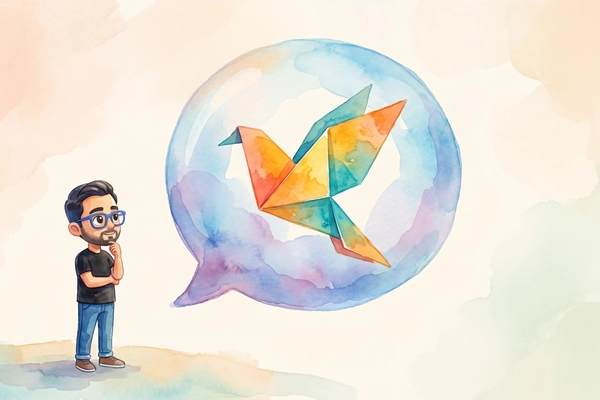 Hero banner illustration for "Why Emergent Built Its AI Agent for WhatsApp Instead of an App"
