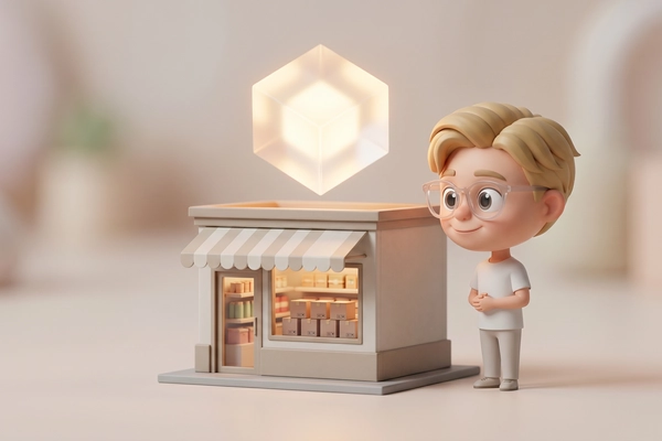 Hero banner illustration for "An AI Got a $100K Budget and a Lease—Now It's Running a Real Store"