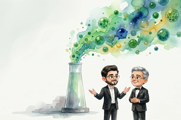 Hero banner illustration for "Intrinsic Foundries Raises $1.3M to Turn CO2 into Biochemicals"