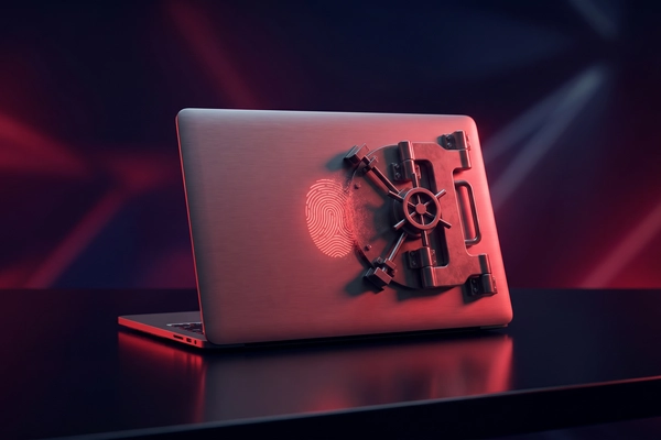 Hero banner illustration for "PanicLock Brings iOS-Style Biometric Kill Switch to MacBooks"