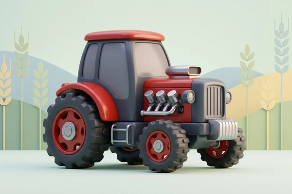 Hero banner illustration for "Alberta Startup's $95K No-Tech Tractors Challenge John Deere"