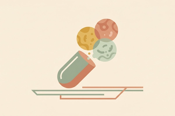 Hero banner illustration for "mbiomics Closes $35.3M Series A to Advance Microbiome Cancer Therapy"