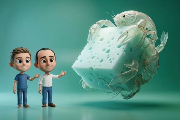 Hero banner illustration for "Cruz Foam's $18M Series A Journey: From Shrimp Shells to Market"