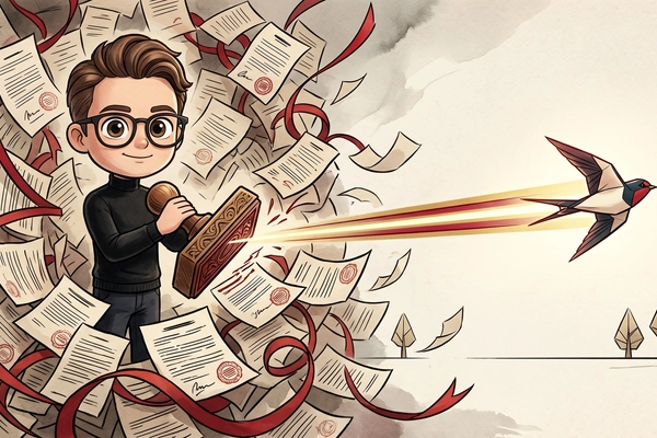 Hero banner illustration for "Openlaw Raises $3.3M to Digitize European Business Formation"