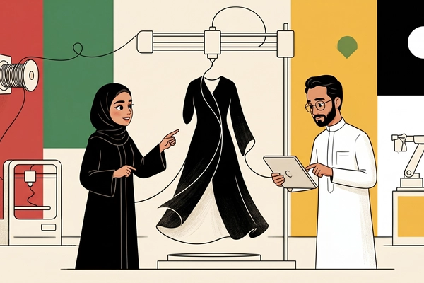Hero banner illustration for "Aya Raises $7M Series A to Scale On-Demand Fashion Model Across GCC"