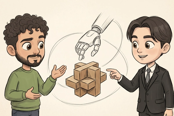 Hero banner illustration for "YC-Backed InLoop Launches Robots That Know When to Ask for Help"