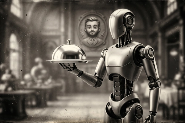 Hero banner illustration for "Saha Robotik Raises $3M for AI-Driven Hospitality Robots"