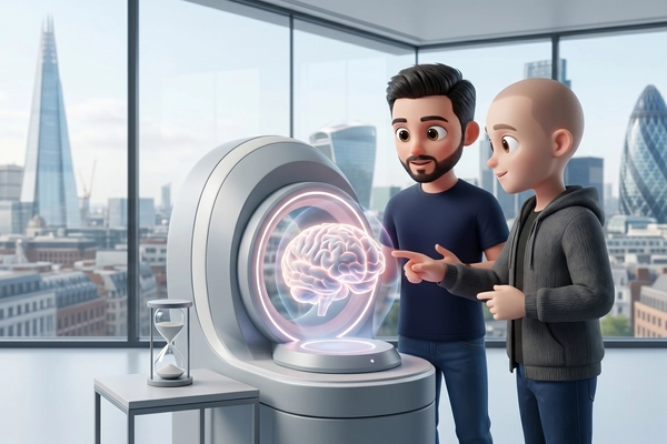 Hero banner illustration for "Evolve Neuro's 5-Minute AI Brain Scan Tackles ADHD Diagnosis Gap"