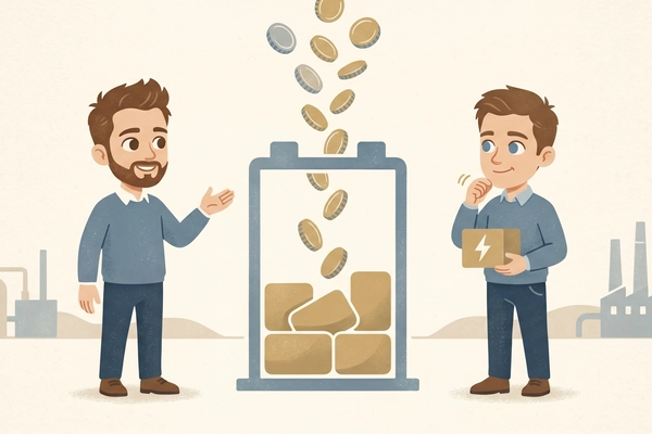 Hero banner illustration for "encosa Raises €25M Seed to Bring Battery Storage to Europe's SMEs"