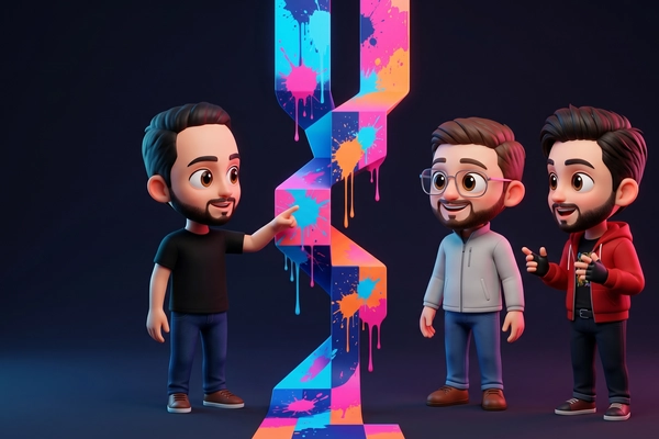 Hero banner illustration for "Playabl.ai's AI Game Builder Hits 100K Users with TikTok-Style Feed"