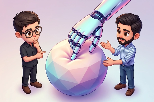 Hero banner illustration for "Teaching Robots to Think Like Humans: The Intelligence Bottleneck"
