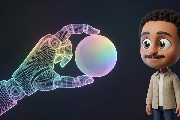 Hero banner illustration for "The Race to Automate Robotics Training Data Annotation Heats Up"