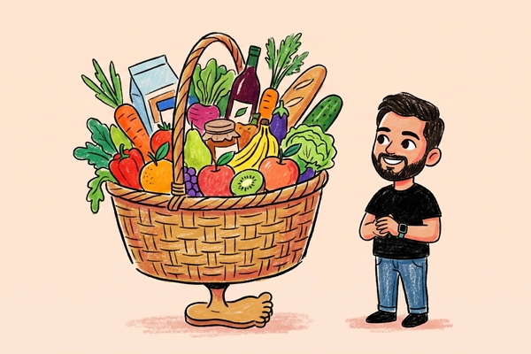 Hero banner illustration for "FirstClub Doubles Valuation to $255M on Premium Grocery Bet"