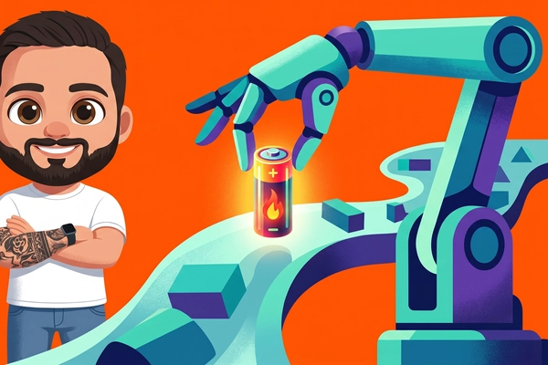 Hero banner illustration for "Oscorp Energy Raises A$1.3M for AI-Powered Battery Sorting Tech"