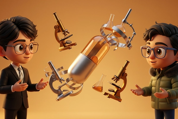 Hero banner illustration for "YC-Backed Enjamb Labs Targets $250B Pharma Stack with AI Agents"