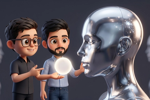 Hero banner illustration for "The Race to Build Robot Brains: Inside Physical AI's Intelligence Gap"