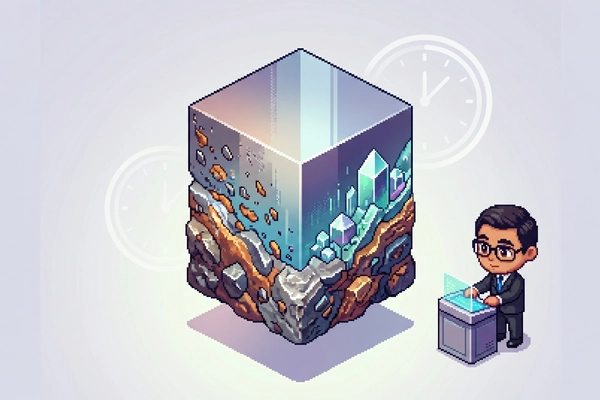 Hero banner illustration for "AI Scientists Compress Decade of Chip Materials R&D Into Months"