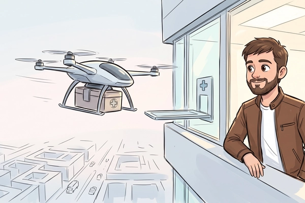 Hero banner illustration for "Maple Aviation Raises $4.6M to Deliver Meds by Drone in Europe"