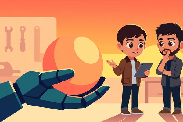 Hero banner illustration for "YC-Backed Twolabs Launches Robot Platform to Democratize Caregiving AI"