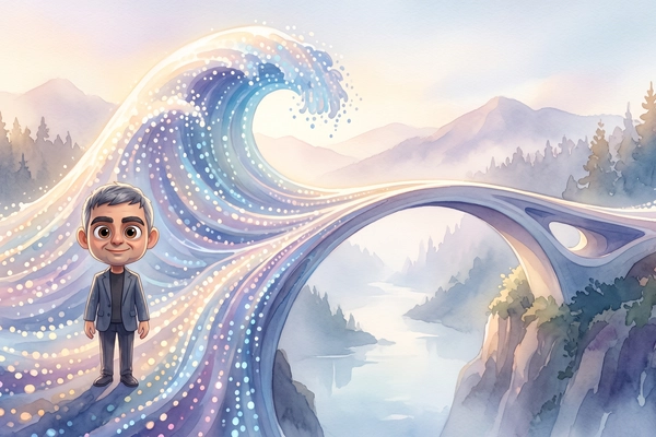 Hero banner illustration for "Ex-Infosys CEO Vishal Sikka Raises $32M to Reinvent IT Services with AI"