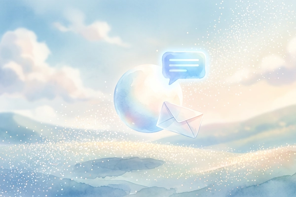 Hero banner illustration for "Inkbox Gives AI Agents Email, Phone, and iMessage in YC S26 Launch"