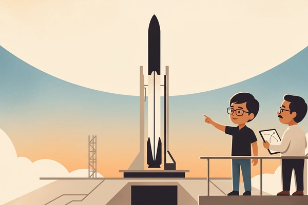 Hero banner illustration for "India's First Private Orbital Rocket Set for Historic Launch"