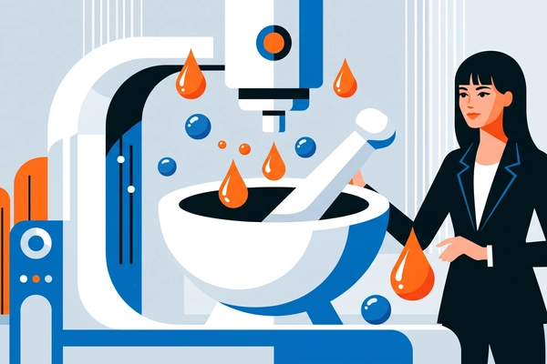 Hero banner illustration for "CurifyLabs Raises $14M to Automate Personalized Medicine Production"