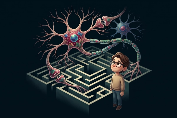 Hero banner illustration for "Living Neurons Meet AI: Inside the Race to Build Biological Computers"