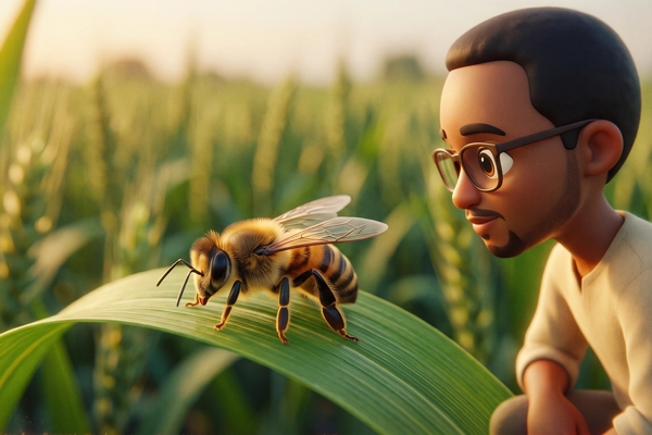 Hero banner illustration for "Molagri's Molecular Targeting Could Redefine Bee-Safe Pest Control"