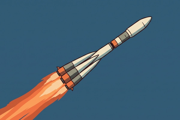 Hero banner illustration for "Skyroot Makes History with India's First Private Orbital Rocket"