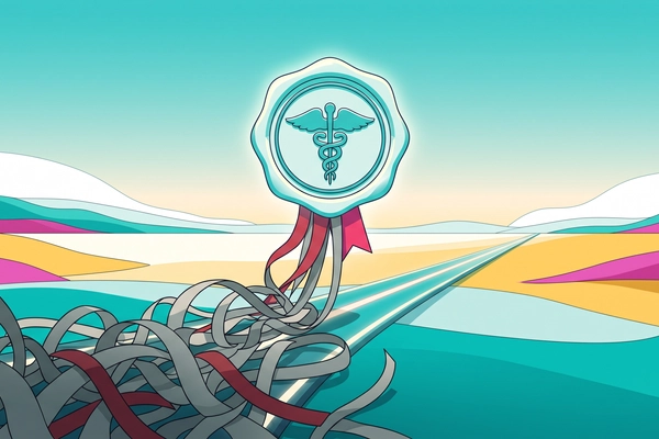 Hero banner illustration for "Assured Health Raises $19M Series A for AI-Powered Credentialing"
