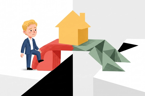 Hero banner illustration for "After £8M Series A, Wayhome Pivots Its Homeownership Model"