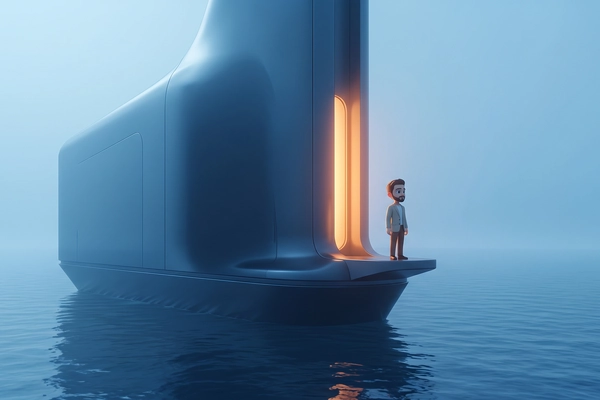 Hero banner illustration for "Nuclear-Powered Floating Data Centers: Atomarine's Offshore Solution"
