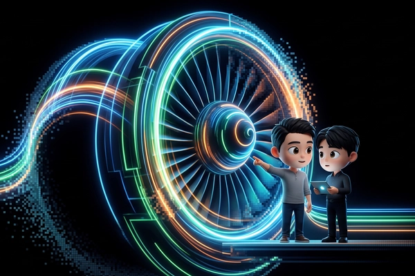 Hero banner illustration for "YC-Backed Maingen Builds RL Training Grounds for Industrial AI"