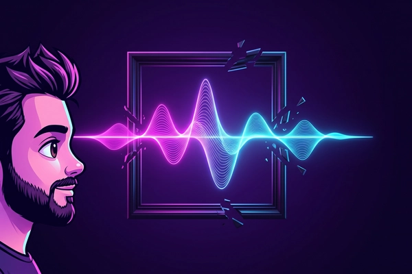 Hero banner illustration for "Hinge Founder Raises $18M for Overtone, AI Voice Dating Service"