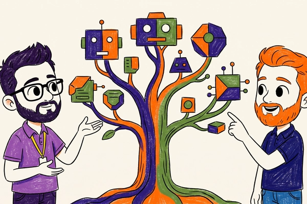 Hero banner illustration for "Kinematic Trees Raises Pre-Seed to Democratize Robotics Software"
