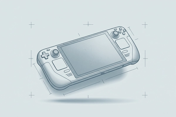 Hero banner illustration for "Indian Startup ARC Opens Beta for $300 Gaming Handheld to Challenge ROG, Legion"
