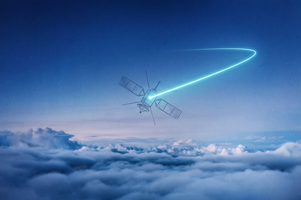 Hero banner illustration for "Endeavor Optical Networks Raises $10.75M to Route AI Traffic via Satellite"
