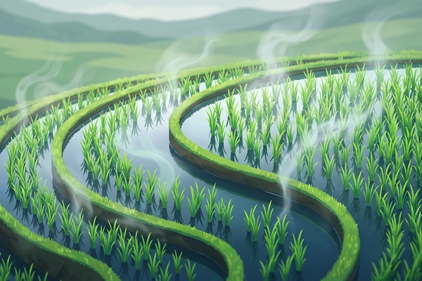 Hero banner illustration for "Mitti Labs Raises $9.5M Series A to Cut Rice Methane Emissions with AI"